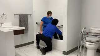 Transfer into Tub with a Transfer Tub Bench - Hip Replacement