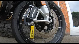 Unpacking and installing the ROADLOK XRA motorcycle disc lock on a BMW R 1200 GS Adventure