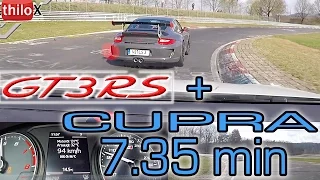 BTG 7.35 min - Leon Cupra + Porsche GT3 RS having FUN on Nürburgring Nordschleife