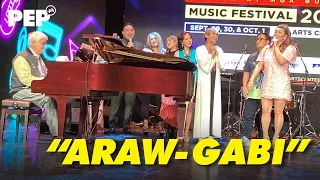 Regine Velasquez-Alcasid sings "Araw-Gabi" with Maestro Ryan Cayabyab and other singers