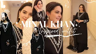 ✤MINAL KHAN✤ inspired trending outfit🖤✨Recreating designer outfit |Beautiful Neck embroidery pattern