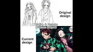 Anime Characters original design vs current design #shorts