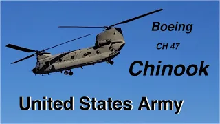 Military Boeing CH47 Chinook Helicopter (Start Taxi Takeoff)