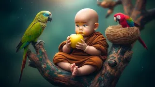 So cute little monk video || little monk video ✨🍀🍀|| funny moments of cute monk ||