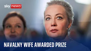 Watch live: Yulia Navalnaya accepts Freedom Prize awarded to her and late husband Alexei Navalny