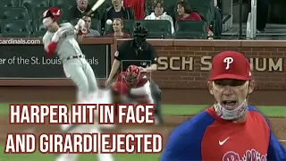 Harper gets hit in the face and Girardi gets ejected, a breakdown