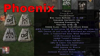 Diablo II Resurrected Rune Words Phoenix (Vex Vex Lo Jah)