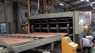 Mass Production Process of Corrugated Cardboard Boxes. Box Factory in Korea.