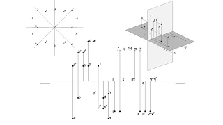 Alfabeto del punto - Animación 3D (Sistema diédrico)