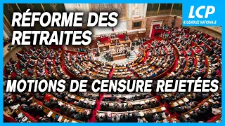 Motions de censure rejetées, la réforme des retraites est adoptée - LCP Assemblée nationale