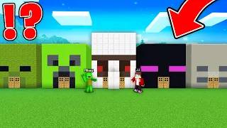 JJ and Mikey Found the BIGGEST MOB HEAD : CREEPER, IRON GOLEM, ZOMBIE, ENDERMAN in Minecraft Maizen!