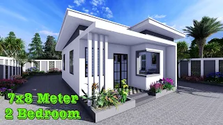 Small House Design 7x8 Meter 2 Bedrooms