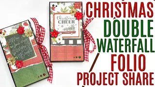 Christmas Trifold Folio Mini Album with two waterfalls, Album using Home for Christmas Collection