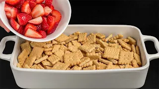 Beat cookies and strawberries! Everyone is looking for this recipe! Dessert without baking