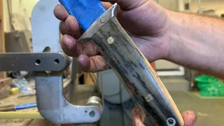 10,000년 된 매머드 상아 손잡이가 모양을 갖추다!!😮😦😵 Zac Buchanan 칼: 칼 만들기 튜토리얼