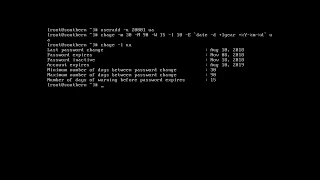 Linux change user password expiry information