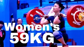 2019 IWF Tianjin Women’s 59kg clean and jerk│ 挺舉│ Chen Guiming 陳桂明│ Li Yajun 黎雅君