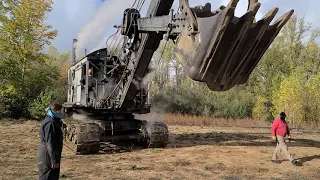 Buycrus Erie 50B  Steam Shovel heading out to the pi.