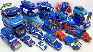 Full Blue TRANSFORMERS - CAR EATING SHARK: OPTIMUS PRIME, Hello Carbot, Truck, Helicopter Stopmotion