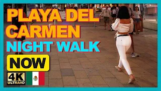 WALKING PLAYA DEL CARMEN AT NIGHT. | 5th Avenue 🇲🇽 2022  | [4k]  Binaural Audio🎧