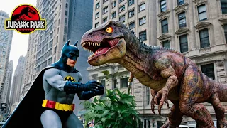Batman Uses All His Attacks To Save The City From Tyrannosaurus, Suchomimus, Avaceratops | Dino Boss