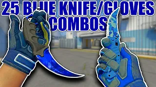 25 BLUE KNIFE/GLOVES COMBOS ★ CS:GO Showcase