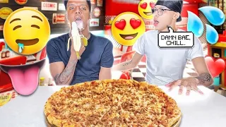 Leading MY BOYFRIEND On To See His Reaction... He Feed Into It 🥰😛 Glo.Twinz Mukbang