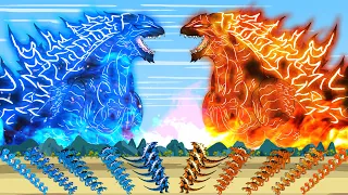 EVOLUTION OF ICE GODZILLA RADIATION VS FIRE GODZILLA, DINOSAURS,Kong: Atomic Breath- Size Comparison