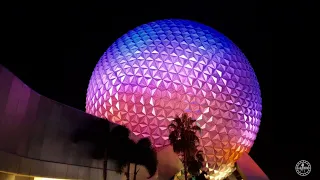 Relaxing Nighttime Walk Around EPCOT in 4K | Walt Disney World Tour Orlando Florida August 2020