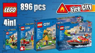 All LEGO City Fire sets for 2023 (4in1)[896 pcs] Step-by-Step Building Instructions @TopBrickBuilder