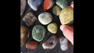 Beautiful polished beach stones, Agates, Jasper, Gemstone beach, New Zealand