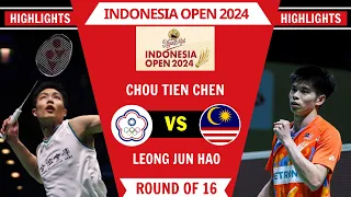 Chou Tien Chen vs Leong Jun Hao | Indonesia Open 2024 Badminton Highlights