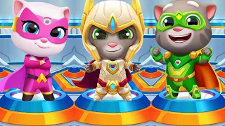 Talking Tom Hero Dash. Titanium Force Tom & Platinum Tom & Angela (iOS,Android Gameplay)