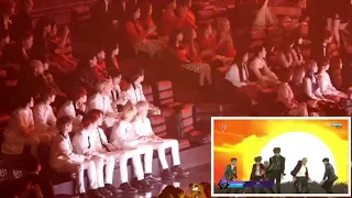 181106 WannaOne, Twice, Momoland Reaction To BTS - IDOL @GMA (FanCam Spiner Cam)