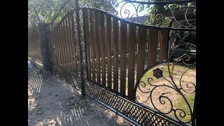 Ворота, ковка+металевий штахетник Gates, Forged + metal fence