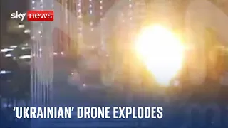 Ukraine War: Moment 'Ukrainian' drone hits building in Moscow