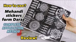 Mehandi Stickers review|Mehandi stickers kese lagayen?Price|Mysterious lifestyle#daraz#darazshopping