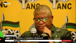 ANC secretary-general Fikile Mbalula briefs the media on a variety of issues