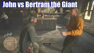 RDR2 John vs Bertram The Giant Fist Fight - Red Dead Redemption 2 PS4 Pro