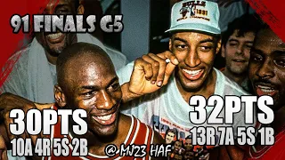 Michael Jordan & Scottie Pippen Highlights vs Lakers (1991 Finals Game 5) - 62pts TOTAL! 1st TITLE!