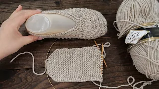🩰 Knitted slippers without a single seam