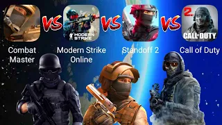 Combat Master VS Modern Strike Online VS Cod Mobile VS Standoff 2