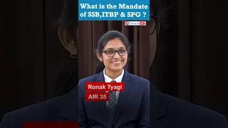 What is the Mandate of SSB,ITBP & SPG? Ronak Tyagi - Secured AIR 35 CAPF #shorts #ssb #itbp #spg