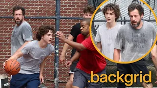 Timothee Chalamet and Adam Sandler Dominate Downtown Basketball Courts