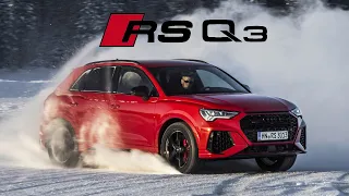 2020 Audi RS Q3 Pocket rocket SUV playing in ice and snow