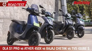 Ola S1 Pro vs Ather 450X Gen 3 vs Bajaj Chetak vs TVS iQube S | Comparison Test