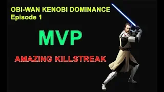 Obi-Wan Kenobi AMAZING KILLSTREAK. DESTROYING ENEMIES on HVV. Star wars battlefront 2.