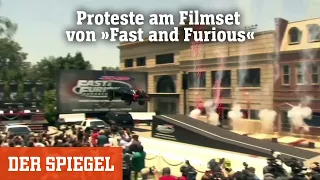 Illegale Straßenrennen und Hollywood: Proteste am Filmset zu »Fast and Furious« | DER SPIEGEL