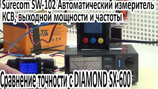 Surecom SW-102 Автоматический измеритель КСВ, выходной мощности и частоты  Сравнение точности с DIAM