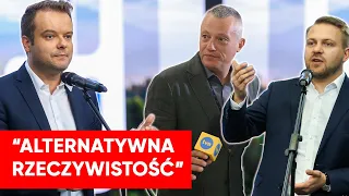 "TO JEST ABSOLUTNIE NIEPRAWDA!". Zadyma na konferencji PiS. Reporter TVN z wyłączonym mikrofonem